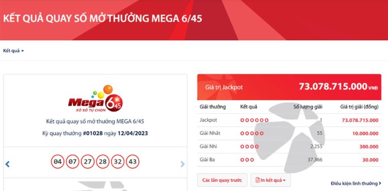 Khái niệm về xổ số Mega 6/45