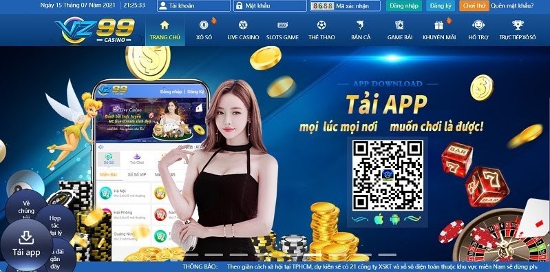 Link tải app VZ99 có ngay trên smartphone của người chơi 